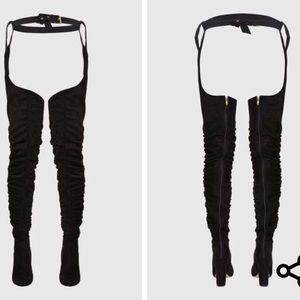 Black belted 4 inch heel boots, BRAND NEW!!! Sz 8